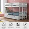 Dark Brown White Wood 4-in-1 Convertible Bunk Bed with Trundle and Ladder